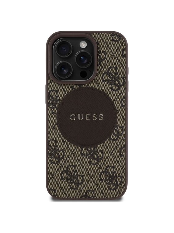 Guess Guess Etui na telefon Apple iPhone 16 Pro Brązowy