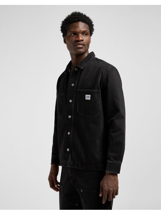 Lee Lee Koszula jeansowa Rlx Wrkwear Overshirt Czarny Relaxed Fit