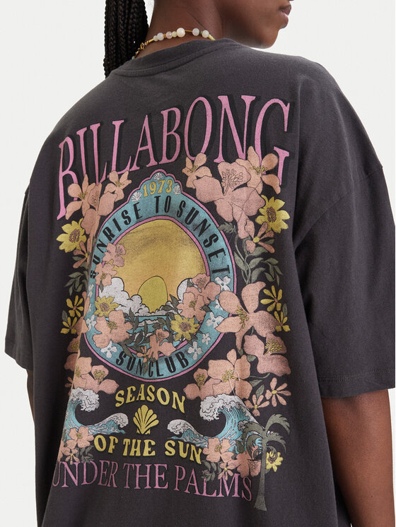 Billabong Billabong T-Shirt Floral Rocker EBJZT00590 Czarny Loose Fit