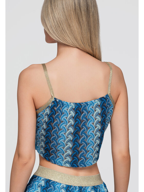 Ombre Ombre Bluzka OW-TS-E0068 Niebieski Loose Fit
