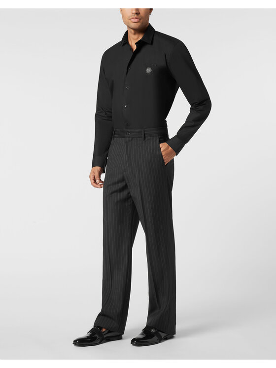 PHILIPP PLEIN PHILIPP PLEIN Spodnie materiałowe 26129 Beżowy Wide Fit