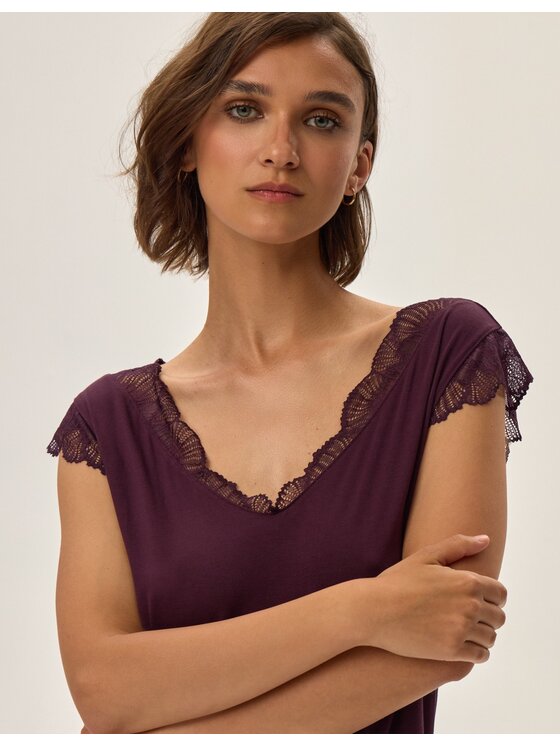 Esotiq Esotiq Piżama 42060 Fioletowy Regular Fit