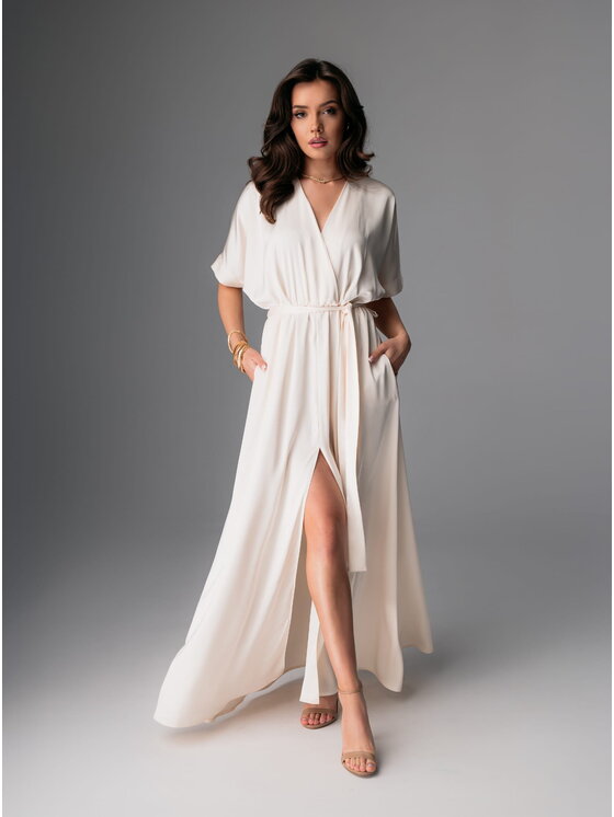 Aurora Aurora Sukienka wieczorowa Nairobi Butter Biały Feminine Fit
