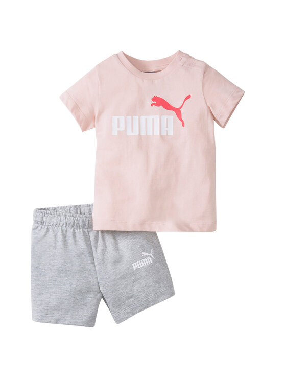 Puma Puma T-Shirt Puma Minicats Tee Short Set Różowy Regular Fit