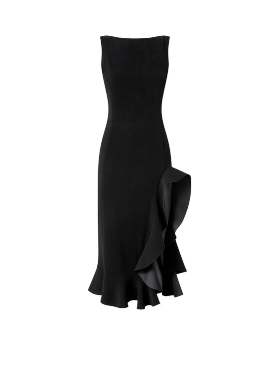 PINKO PINKO Φόρεμα βραδινό Flipper abito double armoure Μαύρο Slim Fit