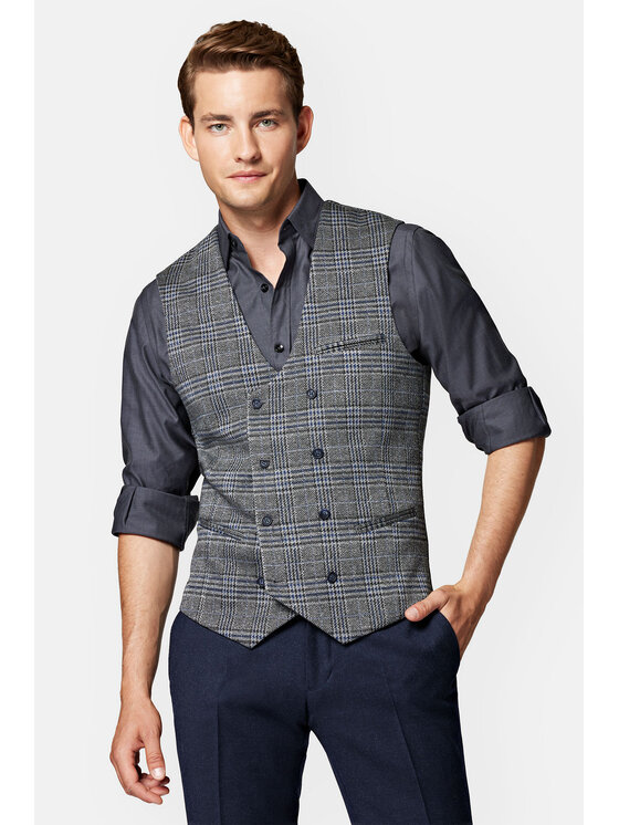 Lancerto Lancerto Kamizelka Boltby KA131223000007 Szary Slim Fit