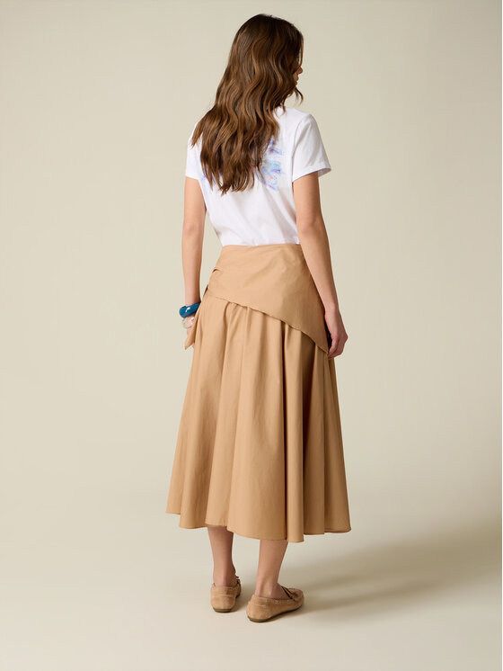 Oltre Oltre Gonna midi 1044R001606N012 Crema A-Line Fit