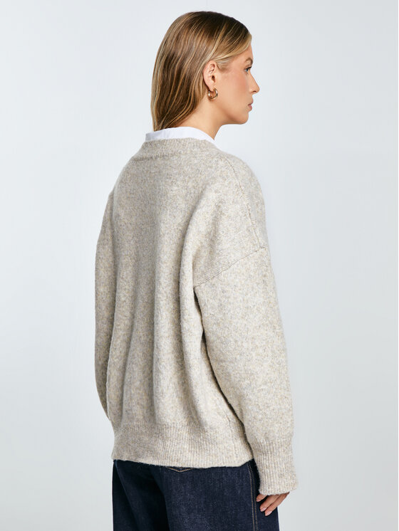 BIG STAR BIG STAR Sweter VIOLINA Beżowy Oversize