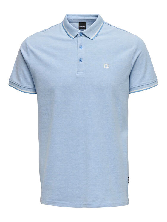 Only & Sons Only & Sons Тениска с яка и копчета Fletcher 22024827 Светлосиньо Regular Fit