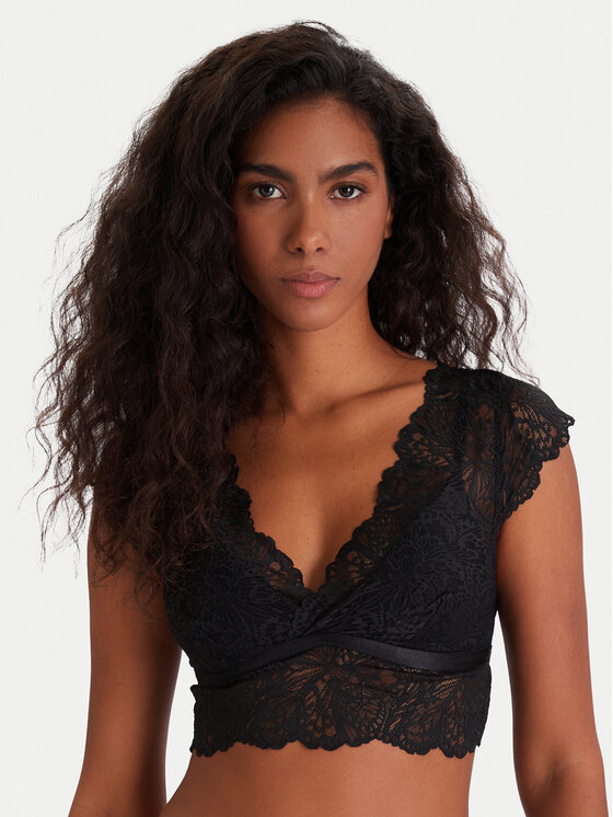 Hunkemöller Hunkemöller Top nedrček Posie 302448 Črna