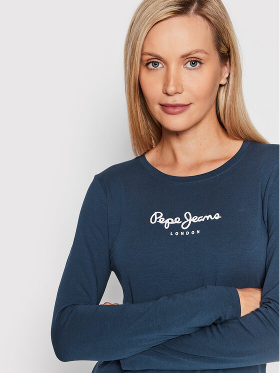 Pepe Jeans Pepe Jeans Bluzka New Virginia PL505203 Granatowy Slim Fit