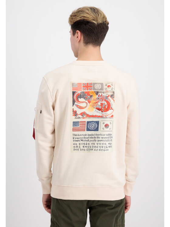Alpha Industries Alpha Industries Bluza USN Blood Chit Sweatshirt Beżowy Regular Fit