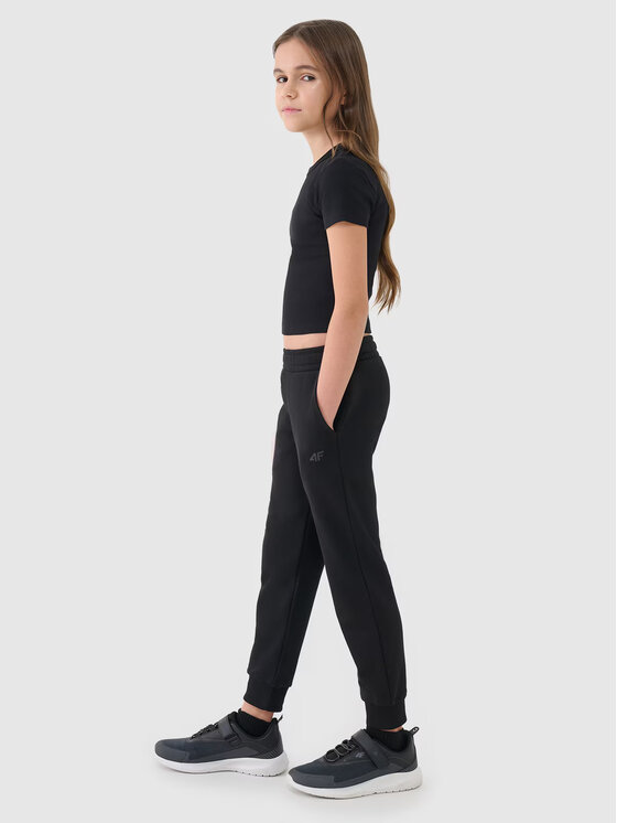 4F 4F Teplákové kalhoty 4FJWSS25TTROF1099-20S Černá Regular Fit