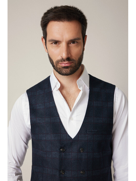 Lancerto Lancerto Kamizelka Morano KA131225000006 Granatowy Slim Fit