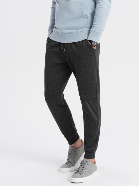 Ombre Ombre Teplákové kalhoty OM-PASK-0147 Šedá Regular Fit