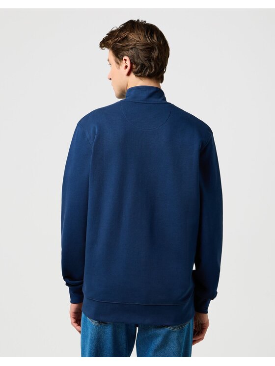 Wrangler Wrangler Bluza FUNNEL NECK ZIP Niebieski Regular Fit