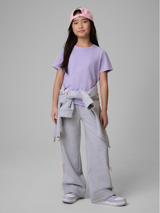 4F 4F T-Shirt BASIC+ Fioletowy Regular Fit