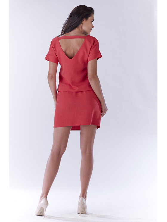Awama Awama Sukienka letnia A178 Fioletowy Basic Fit