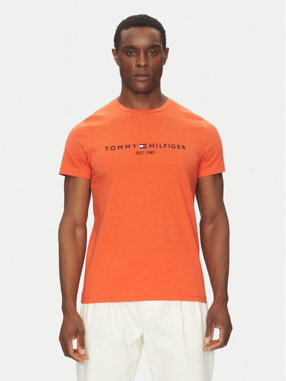 Tommy Hilfiger Tommy Hilfiger T-Shirt Logo MW0MW11797 Πορτοκαλί Slim Fit