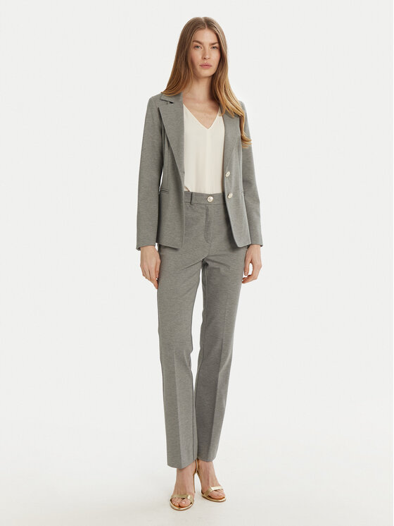 Marella Marella Kalhoty z materiálu Barbian 2513781024 Šedá Slim Fit