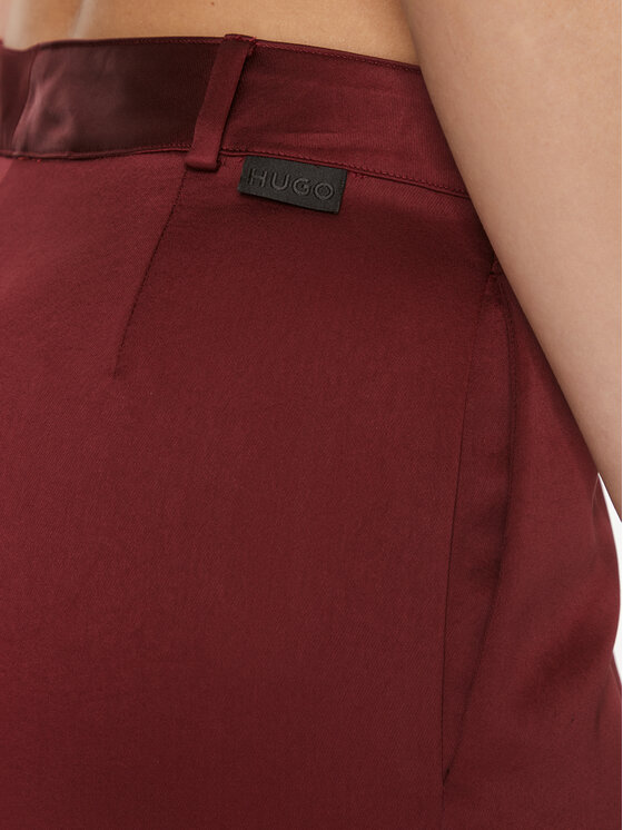 HUGO Hugo Hlače Haroti-1 50498428 Tamnocrvena Regular Fit