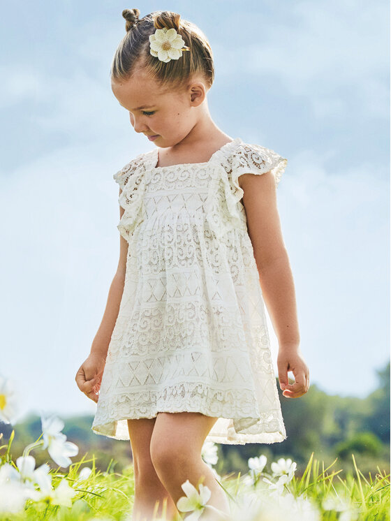 Mayoral Mayoral Sommerkleid 3924 Écru Regular Fit