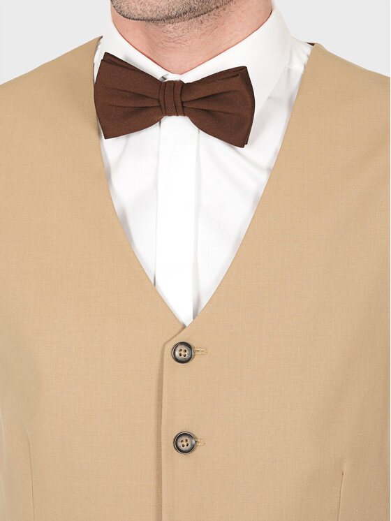 Evenemen Evenemen Kamizelka BEJ Beżowy Slim Fit