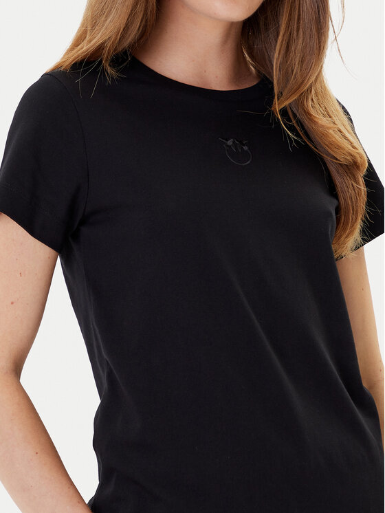 PINKO PINKO T-Shirt Bussolotto 100355 A2RD Czarny Regular Fit