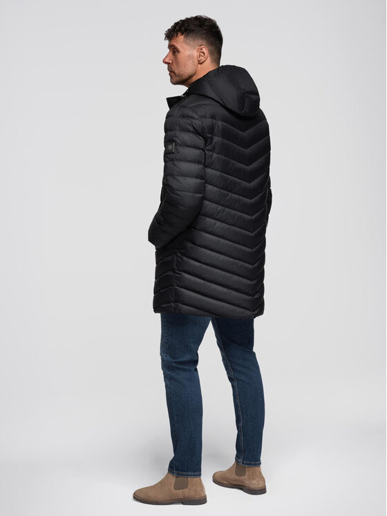 Ombre Ombre Kurtka zimowa OM-JALJ-0212 Czarny Regular Fit