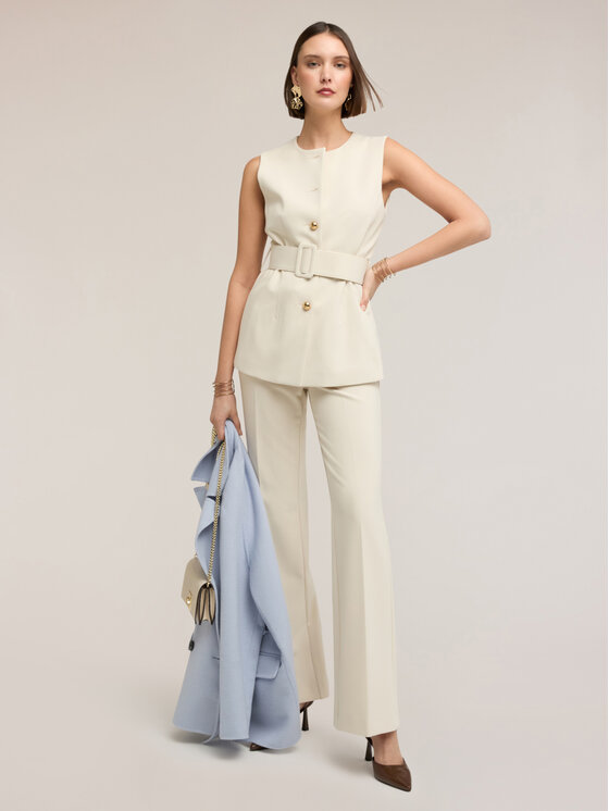 Motivi Motivi Giacca di transizione L002Q000063N002 Crema Regular Fit