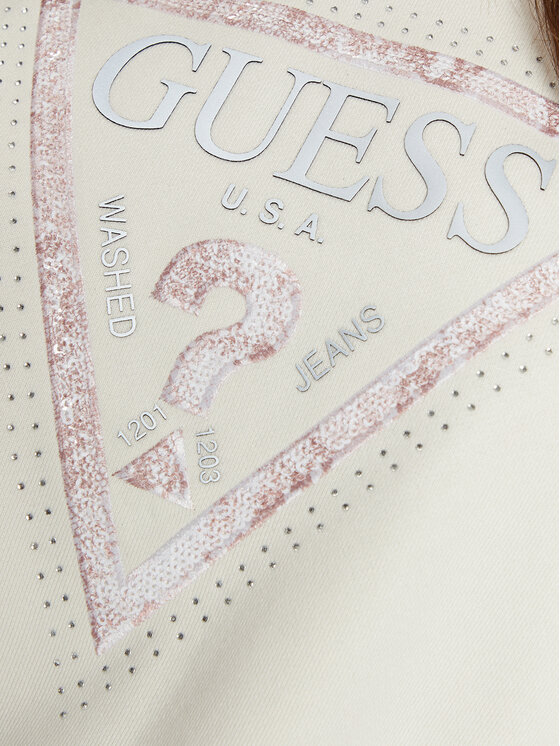 Guess Guess Mikina W5RQ09 K8802 Écru Regular Fit