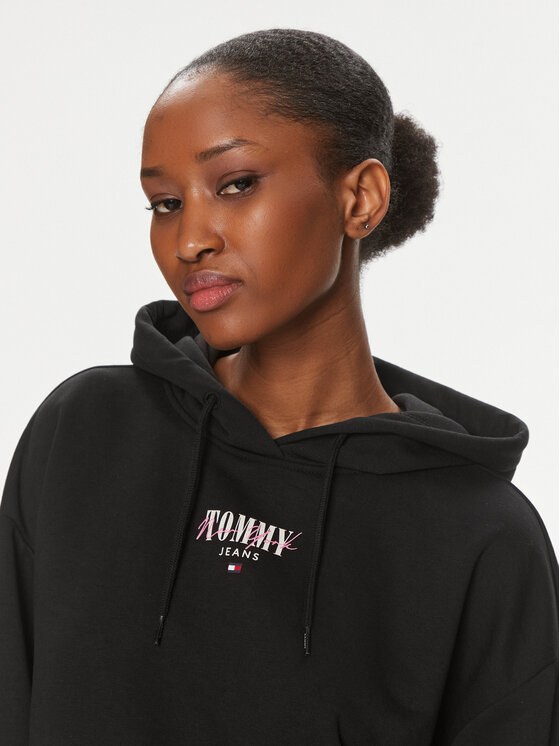 Tommy Jeans Tommy Jeans Bluza Essential Logo DW0DW17797 Czarny Relaxed Fit