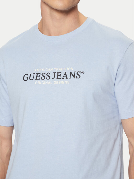 Guess Jeans Guess Jeans Tričko M4YI42 K8FQ4 Modrá Regular Fit
