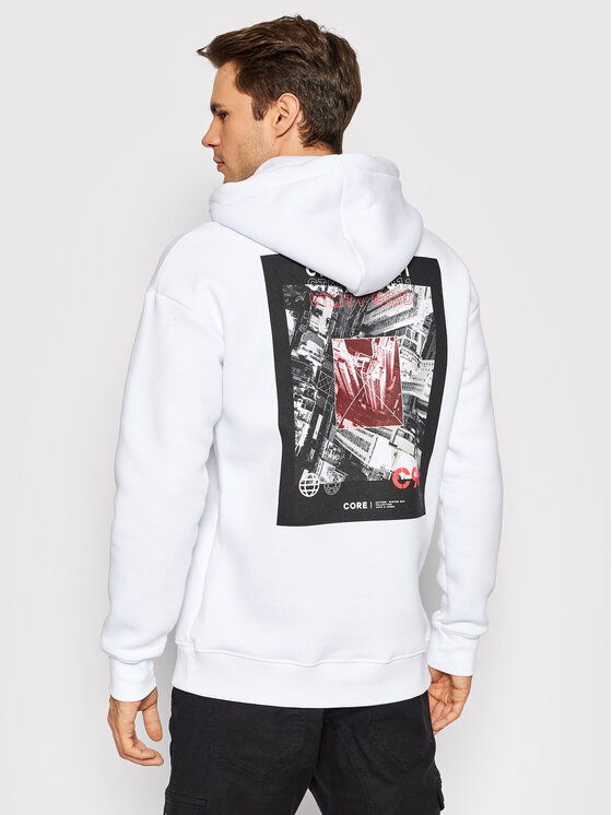 Felpa Grid 12198137 Bianco Relaxed Fit