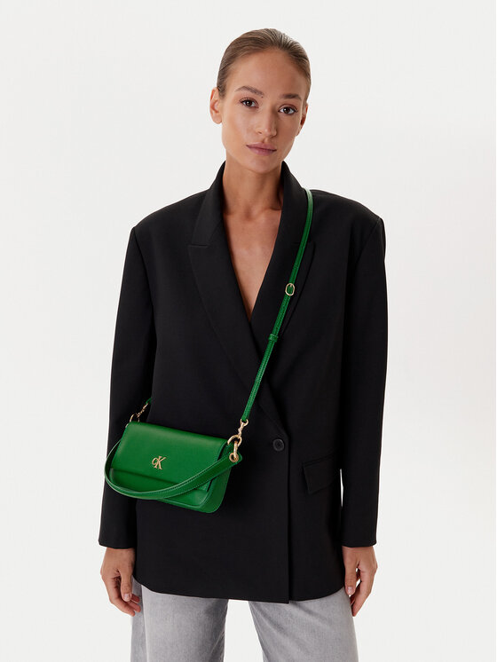 Calvin Klein Calvin Klein Torbica Minimal Monogram Shoulder Pouch LV04K3161G Zelena