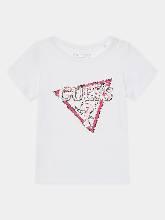 Guess Tricou K4RI23 K6YW4 Alb Regular Fit