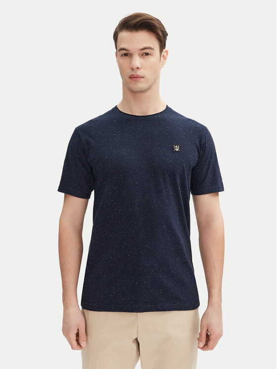 INDICODE INDICODE T-Shirt Carlsin 41-121 Dunkelblau Regular Fit
