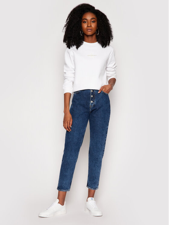 Calvin Klein Jeans Jeans hlače J20J213329 Mornarsko modra Mom Fit |  Modivo.si