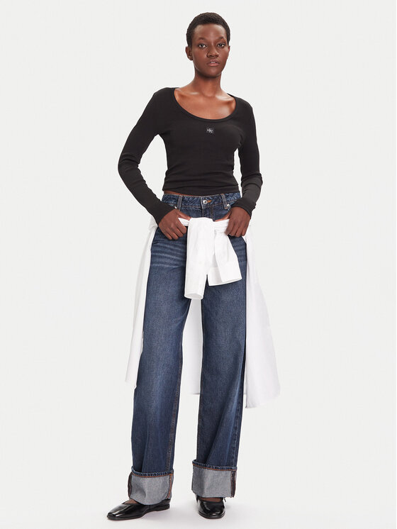 Calvin Klein Jeans Calvin Klein Jeans Blúz LV047D218G Fekete Slim Fit