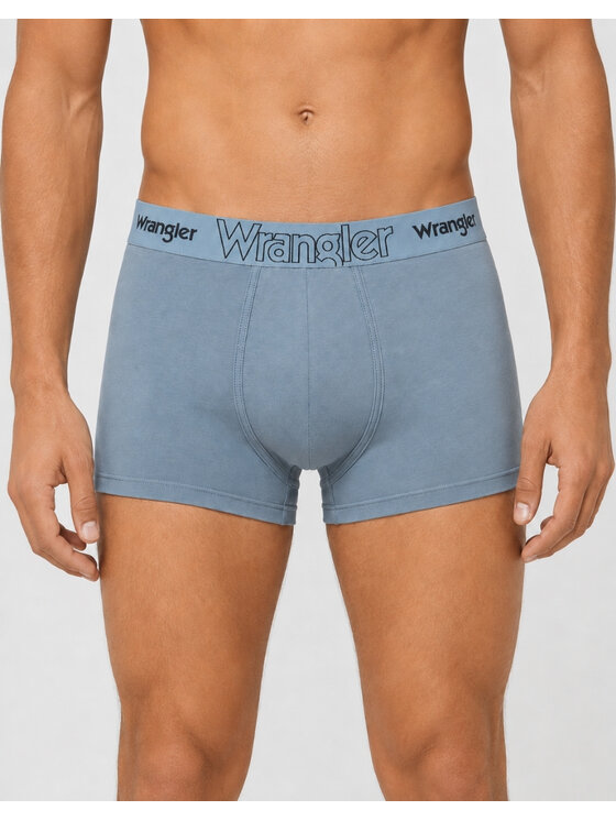 Wrangler Wrangler Bokserki Heath 3 Pack Cotton Elastane Trunks Niebieski