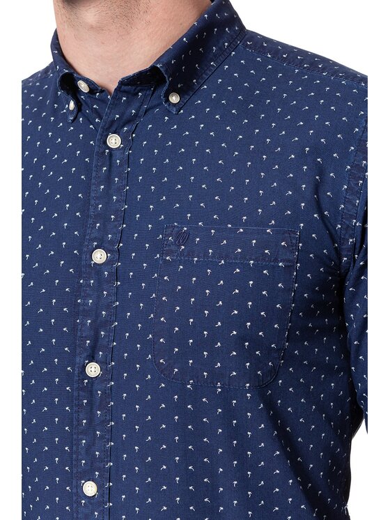 Wrangler Wrangler Koszula BUTTON DOWN SHIRT Niebieski Slim Fit