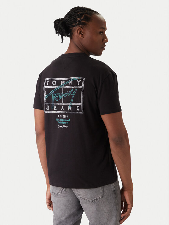 Tommy Jeans Tommy Jeans T-Shirt Sign Spray DM0DM22319 Černá Regular Fit