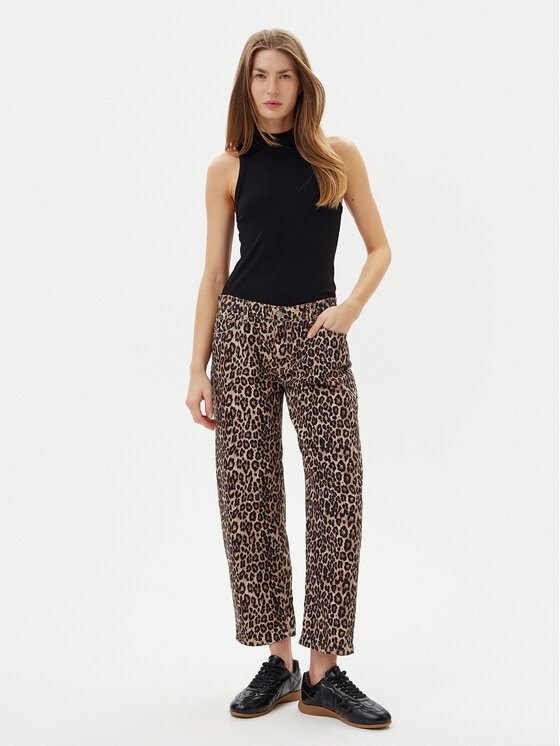 Please Please Jeans hlače P3HSDBNC97 Rjava Straight Fit