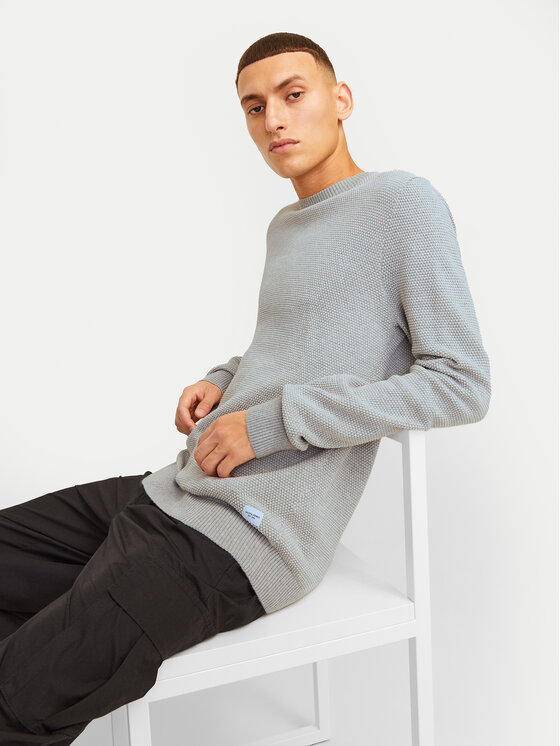 Jack & Jones Jack & Jones Sweter Globe 12258139 Szary Regular Fit
