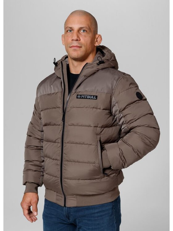 PITBULL PITBULL Kurtka zimowa męska z kapturem Dillon XL Brązowy Regular Fit