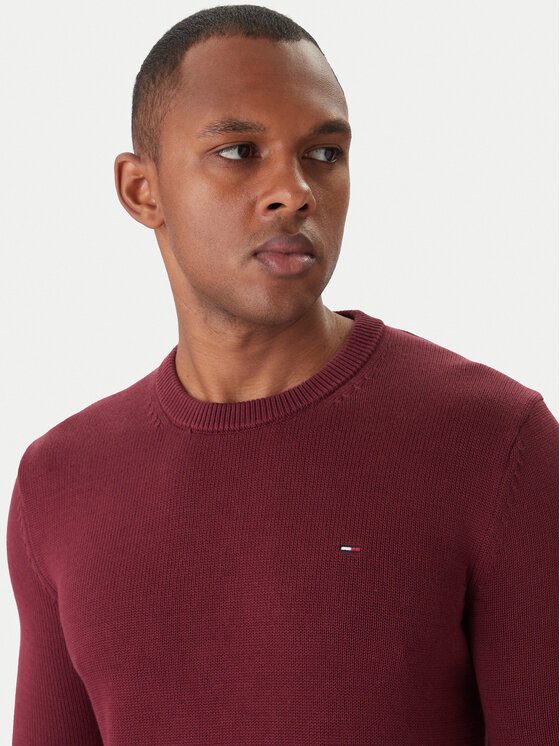 Tommy Jeans Tommy Jeans Sveter DM0DM21787 Bordová Regular Fit