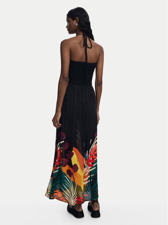 Desigual Desigual Rochie de vară Belice 25SWMW08 Negru Regular Fit