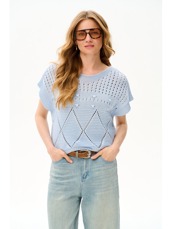 blue shadow blue shadow Bluzka Haks Niebieski Regular Fit