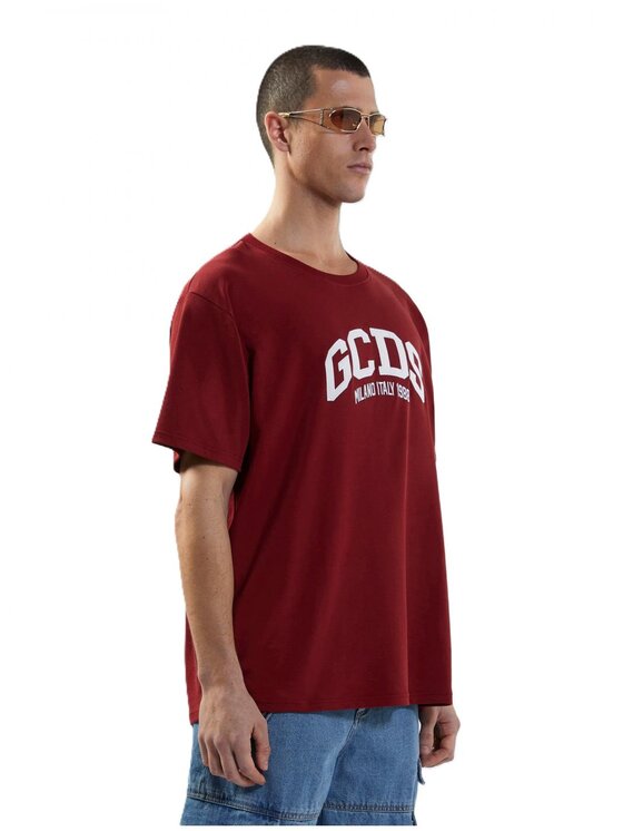 GCDS GCDS T-Shirt a2om2304jb9-49 Bordowy Regular Fit