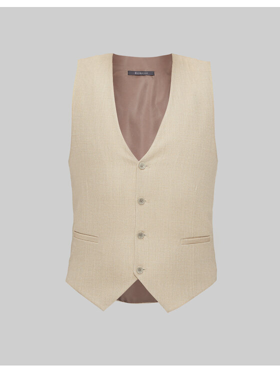 Borgio Borgio Kamizelka pantane Beżowy Slim Fit
